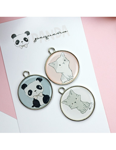 'Panda' metallic charms 'Panda' metallic charms