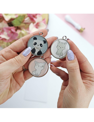 'Panda' metallic charms 'Panda' metallic charms