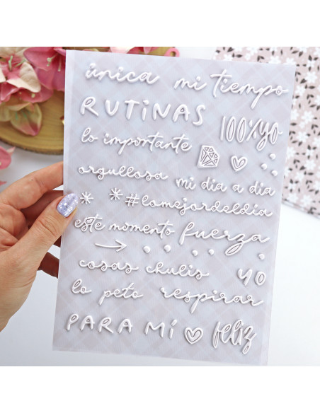 Para Mí. White puffy stickers | Rita´s Diary