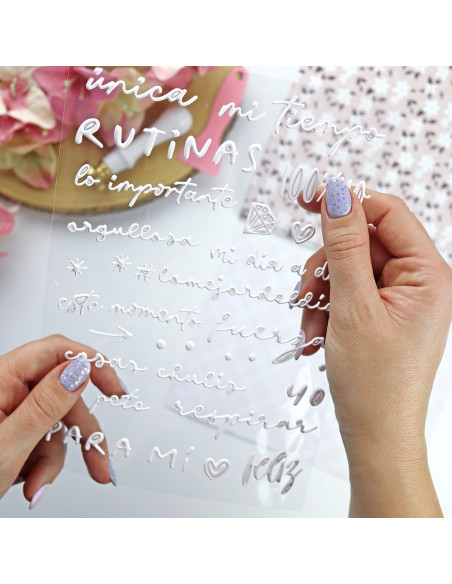Para Mí. White puffy stickers | Rita´s Diary
