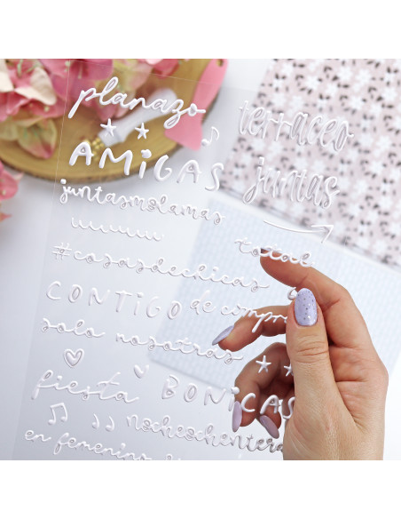 En Femenino. White puffy stickers | Rita´s Diary collection