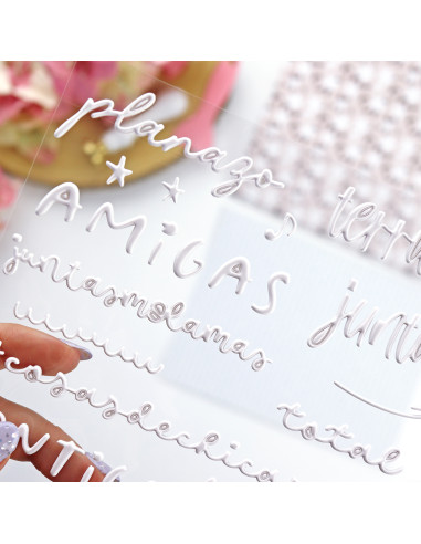 En Femenino. White puffy stickers | Rita´s Diary collection