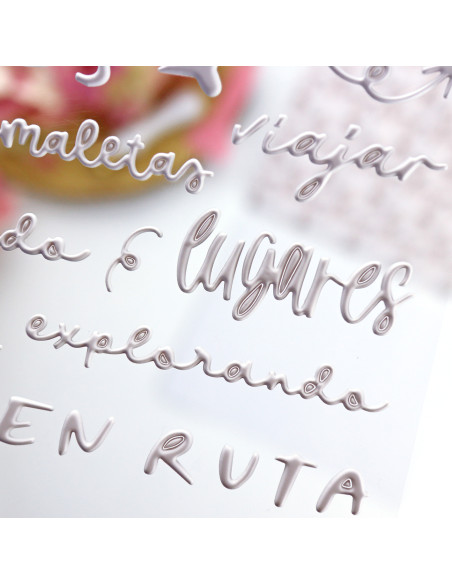 Escapada. White puffy stickers | Rita´s Diary