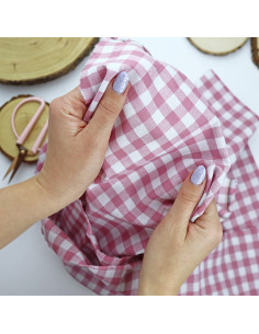 Old Pink Vichy fabric 2