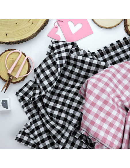 5m Negro Vichy fabric