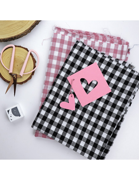 5m Negro Vichy fabric