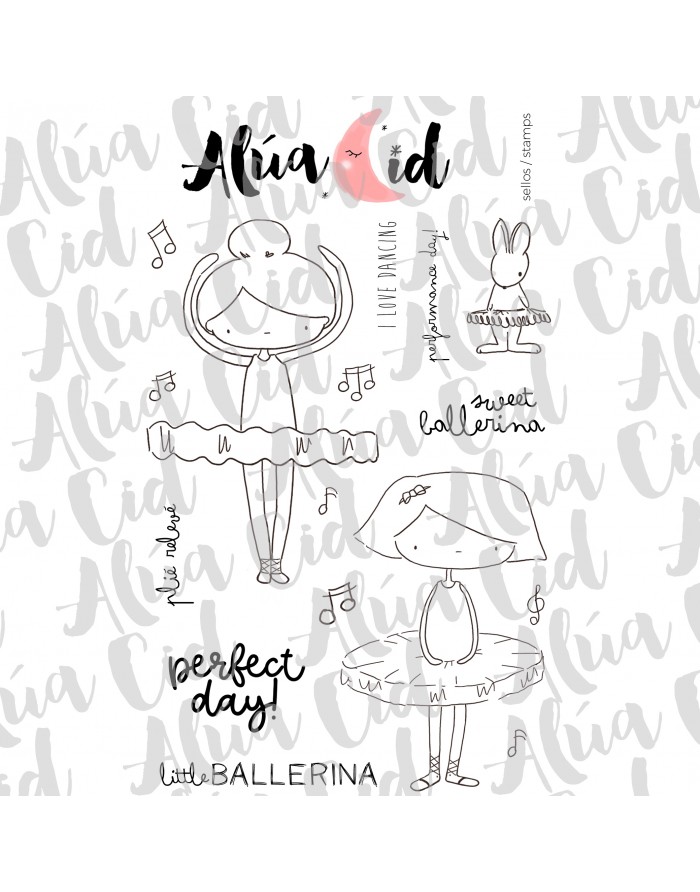 Swan Lake ENGLISH clear stamps set | Alúa Cid
