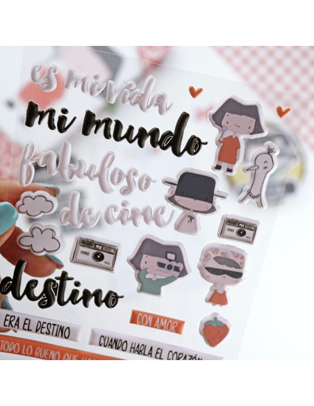 Destino puffy stickers