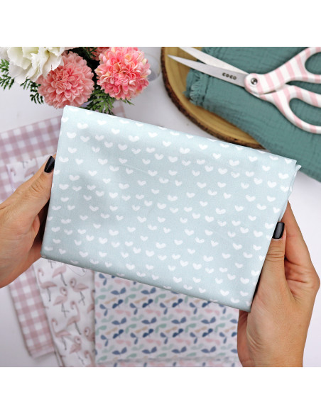 5m Corazones Ohana printed fabric | Ohana by Alúa Cid