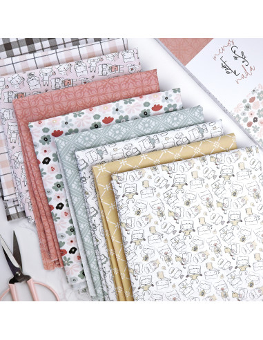 5m Vintage printed fabric | Menos es... 5m Vintage printed fabric | Menos es...