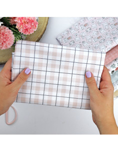 5m Cuadro Rosa printed fabric | Menos es nada by Alúa Cid