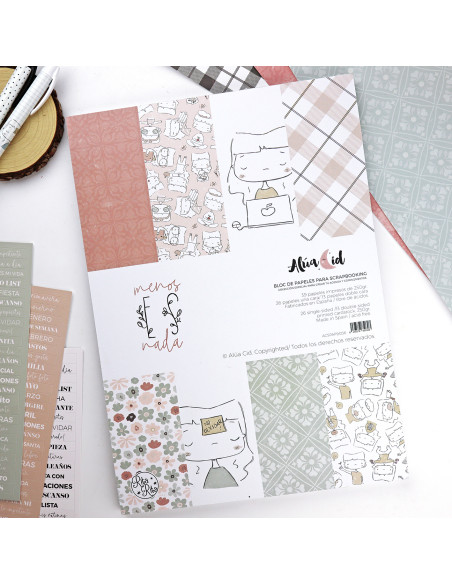 Menos es nada 9x12" paper pad | Alúa Cid design