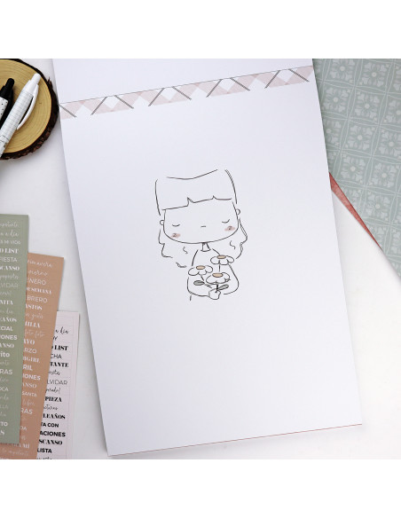 Menos es nada 9x12" paper pad | Alúa Cid design