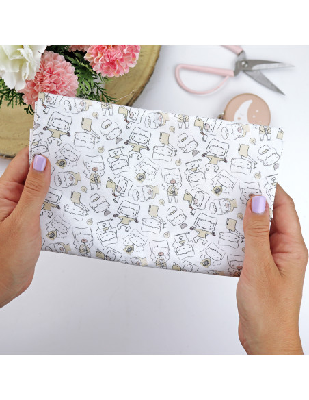 5m Popurrí Amarillo printed fabric | Menos es Nada by Alúa Cid