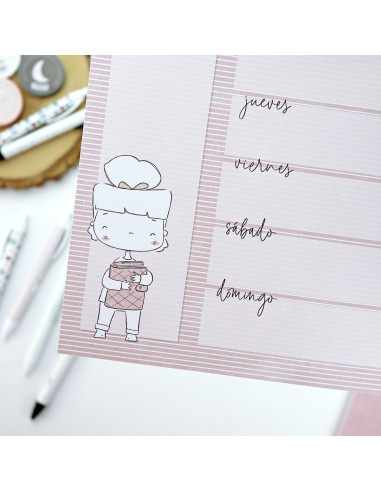 Rosa A4 weekly notepad | Menos es nada collection