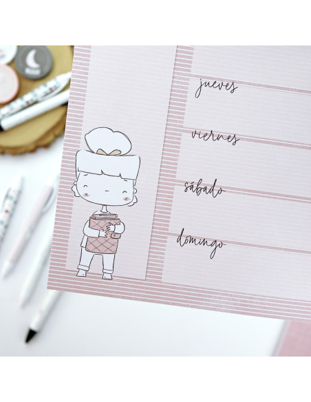 Rosa A4 weekly notepad | Menos es nada collection