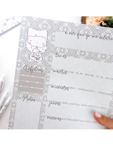 Verde A4 weekly notepad | Menos es nada collection