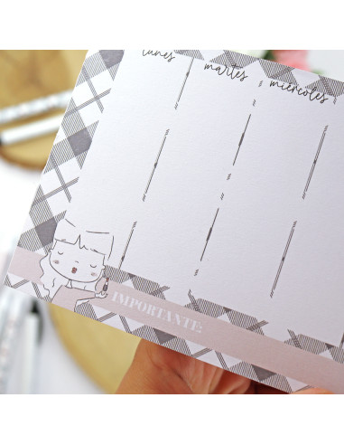 Mini Cuadros XL weekly notepad | Menos es nada collection