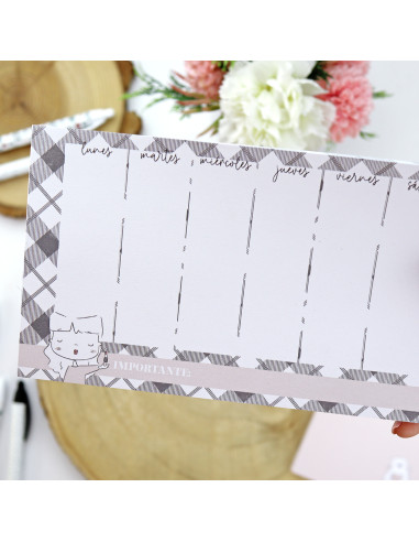Mini Cuadros XL weekly notepad | Menos es nada collection