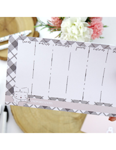 Mini Cuadros XL weekly notepad | Menos es nada collection