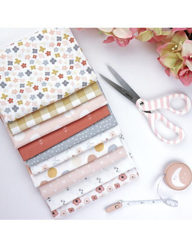 5m Corazones Salmón printed fabric |... 5m Corazones Salmón printed fabric |...