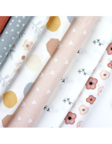 5m Corazones Salmón printed fabric |... 5m Corazones Salmón printed fabric |...