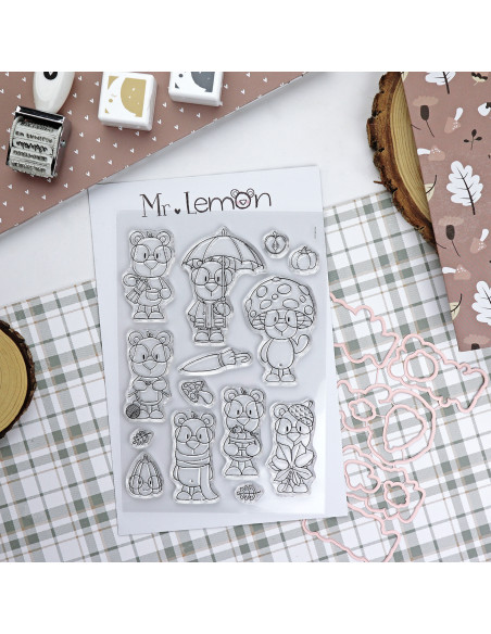 Mr Lemon en Otoño stamps & dies set | Andrea la gafotas