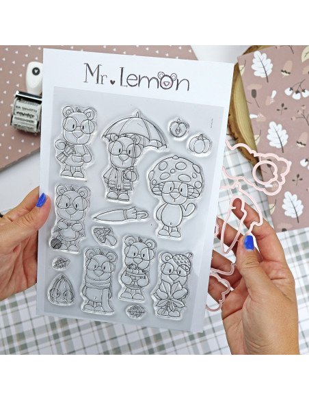 Mr Lemon en Otoño Stamp & Die set | Andrea la gafotas