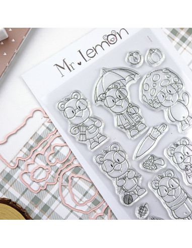 Mr Lemon en Otoño stamps & dies set | Andrea la gafotas