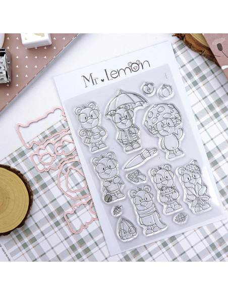 Mr Lemon en Otoño stamps & dies set | Andrea la gafotas