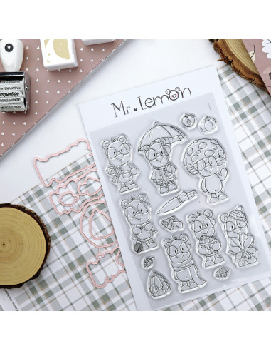 Mr Lemon en Otoño stamps & dies set | Andrea la gafotas