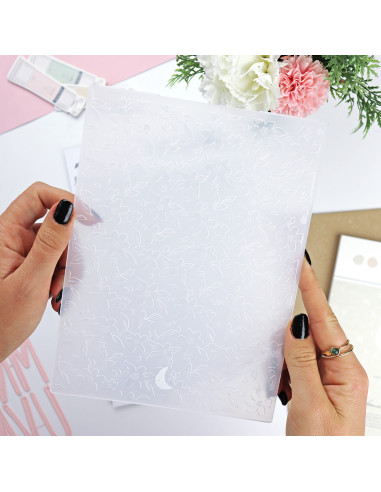 Floral ComuniCard emboss folder | Alúa Cid design