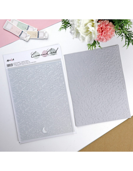 Floral ComuniCard emboss folder | Alúa Cid design
