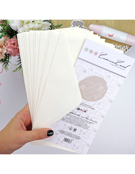 Set of 12 ivory envelopes DL | Comunicard Colection