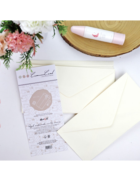 Set of 12 ivory envelopes DL | Comunicard Colection