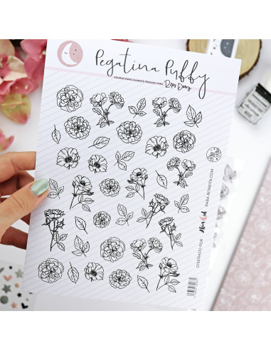 Camelias puffy stickers | Rita's Diary collection Camelias puffy stickers | Rita's Diary collection