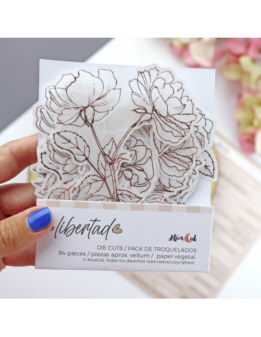 Foil vellum Camelias die-cuts | Rita´s Diary collection