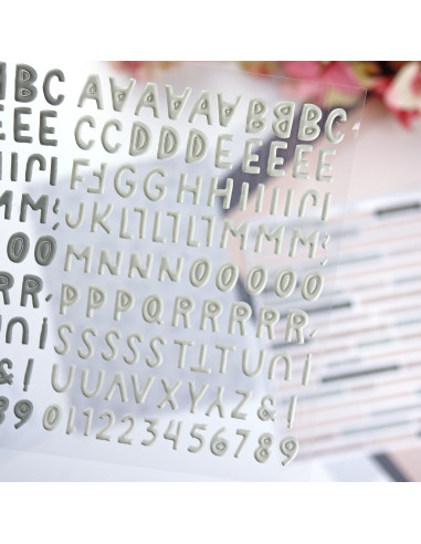 Verde ABC puffy stickers