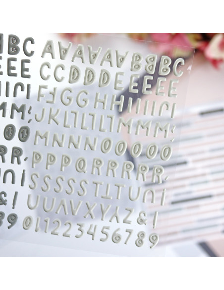 Verde ABC puffy stickers