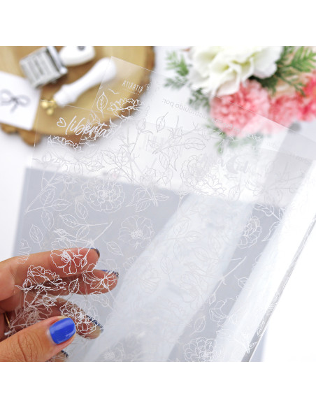 Camelias printed acetate | Alúa Cid design