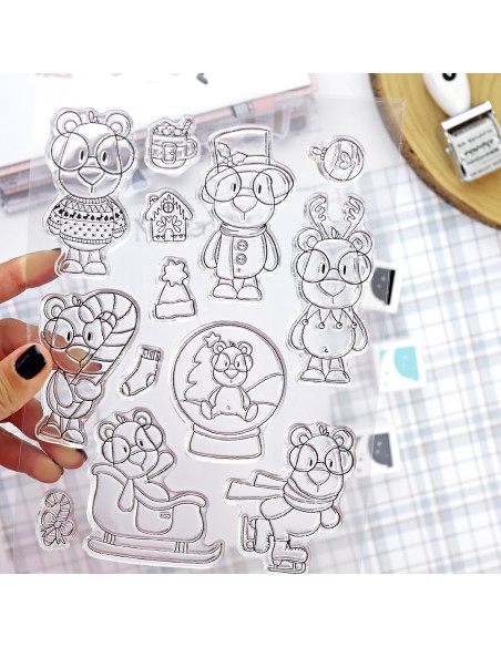 Mr Lemon en Invierno clear stamps set | Andrea la gafotas