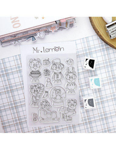 Mr Lemon en Invierno clear stamps set | Andrea la gafotas