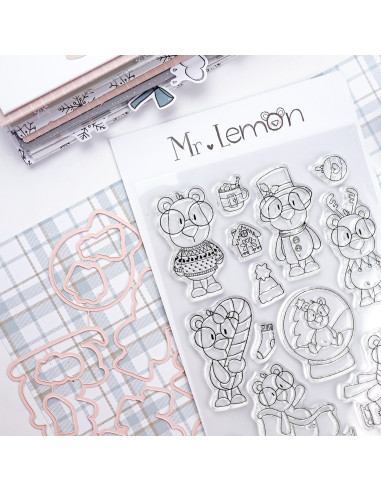 Mr Lemon en Invierno stamps & dies set | Andrea la gafotas