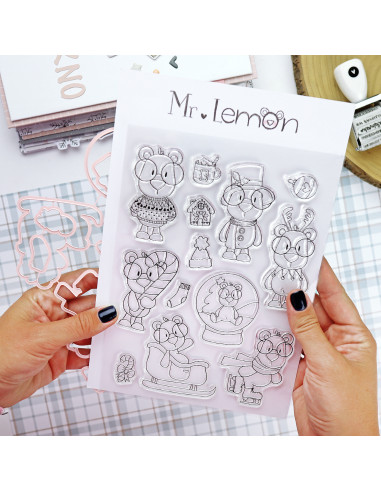 Mr Lemon en Invierno Stamp & Die set | Andrea la gafotas