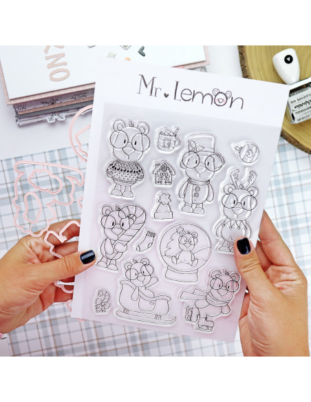 Mr Lemon en Invierno Stamp & Die set | Andrea la gafotas