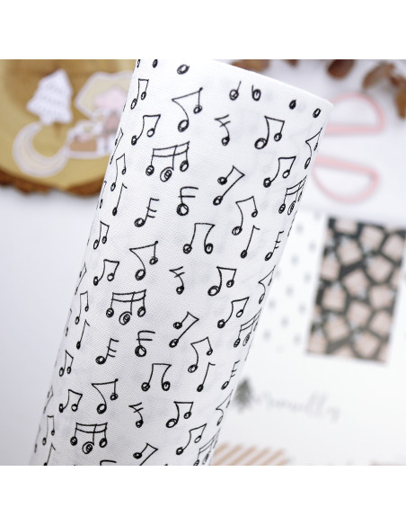 Music notes binding fabric, 'Maravillas'
