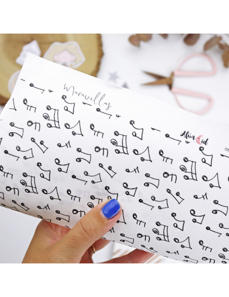 Notas de música binding fabric sheet | Maravillas collection by Alúa Cid