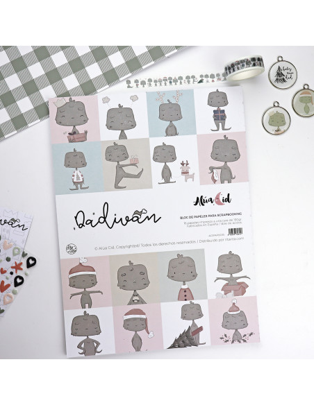 Dadivan Ilustrations 9x12" paper pad | Alúa Cid design