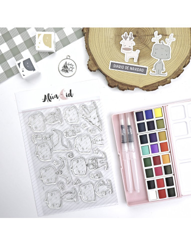 Feliz Dadivan Clear stamp set | Alúa Cid