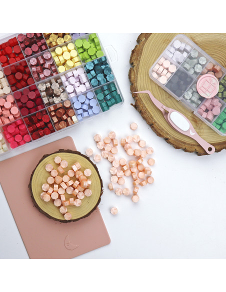 Naranja pastel sealing wax pearls